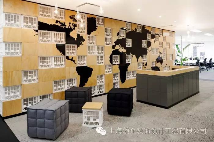 办公室装修设计中的世界地图