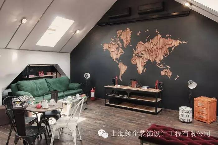 办公室装修设计中的世界地图